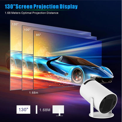 2.4/5G Wifi Smart Projector, 360°Adjustable Stand 4K LED Projector Auto Keystone Correction Portable Projector, BT 5.2, 200 Inch Screen,Built-In Speaker, Home Video Projector