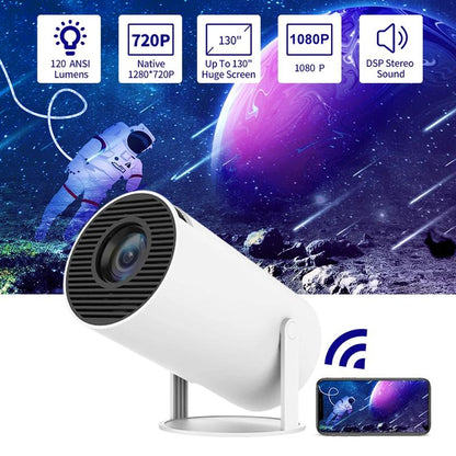 2.4/5G Wifi Smart Projector, 360°Adjustable Stand 4K LED Projector Auto Keystone Correction Portable Projector, BT 5.2, 200 Inch Screen,Built-In Speaker, Home Video Projector