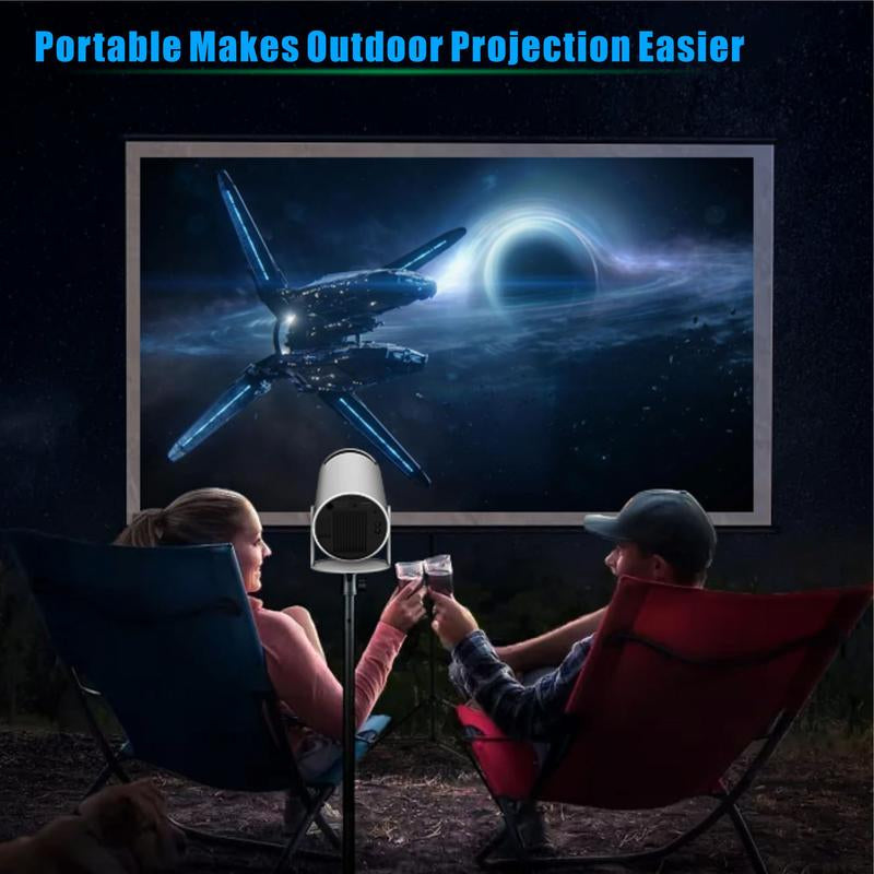 2.4/5G Wifi Smart Projector, 360°Adjustable Stand 4K LED Projector Auto Keystone Correction Portable Projector, BT 5.2, 200 Inch Screen,Built-In Speaker, Home Video Projector